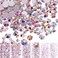 Bememo 3456Pcs AB Crystal Rhinestones Flat Back Mixed Size gems,Iridescent
