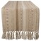 DII Braided Stripe Table Runner, 15x108 with 2.5" Fringe, Stone