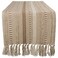 DII Braided Stripe Table Runner, 15x108 with 2.5" Fringe, Stone