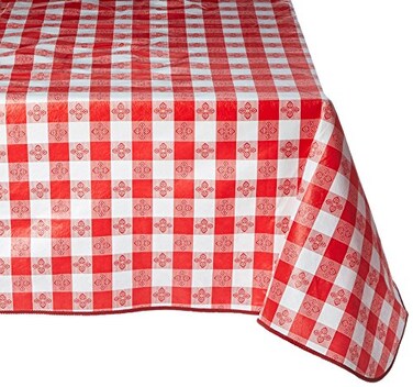 Winco TBCS-52R Checkered Table Cloth, 52-Inch x 52-Inch, Red,White, Red,Medium