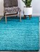 Unique Loom Solid Shag Collection Area Rug ,2' 2" x 3' 1" Rectangle, Deep Aqua Blue