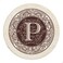 Thirstystone Monogram Round Natural Sandstone Coaster 4 Pack ,Letter P
