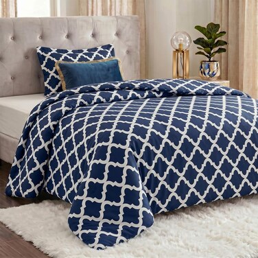Utopia Bedding 2 Pc Twin Comforter Set, Printed Comforter, Navy