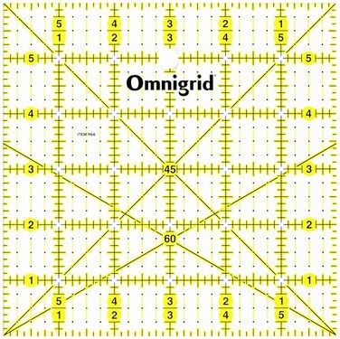 Omnigrid Omnigrip Square Quilting Ruler, Cuts 6" x 6