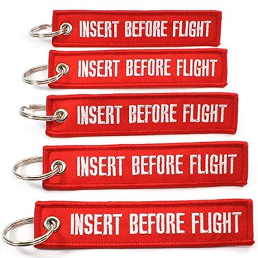 Rotary13B1 INSERT BEFORE FLIGHT Keychain - Red - 5pcs