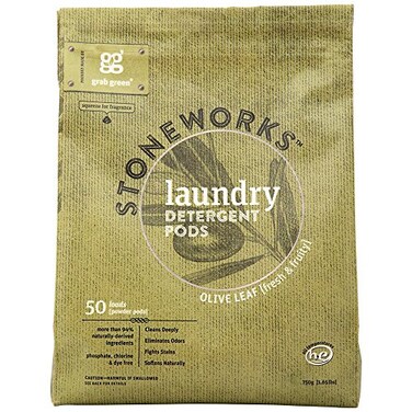 Grab Green Stoneworks Laundry Detergent Pods, 50 Loads, Olive Leaf
