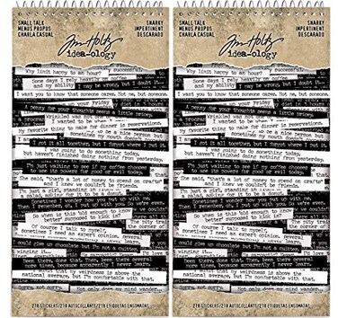 Tim Holtz - Small Talk, Snarky - Idea-Ology Spiral Bound Sticker Book - 2 Book Bundle