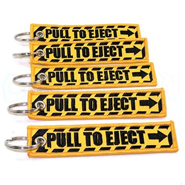 Rotary13B1 PULL TO EJECT Key Chain - Yellow/Black - 5pcs
