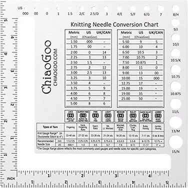 ChiaoGoo SwatchNeedle Gauge 5.5-