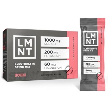 LMNT Zero Sugar Electrolytes - Raspberry Salt Drink Mix   30-Count