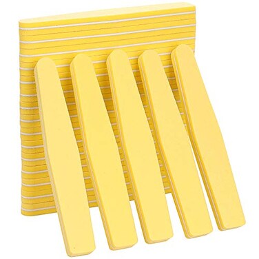 20Pcs Nail Buffer Block Files Sponge Washable Double Sided 100/180 Sanding Buffing File(Yellow)