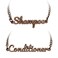 KreaSHen Shampoo &amp; Conditioner Bottle Labels, Copper Script Charm, 2-Pack