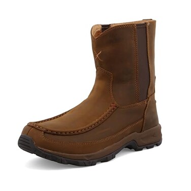 Twisted X Men's 8" Pull On Hiker Boot, Distressed Saddle &amp; Saddle, 11 M