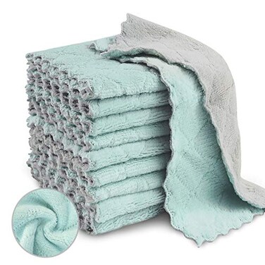 Bessrung 20 Pack Kitchen Dish Cloths Absorbent Microfiber Cleaning Cloth