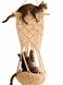 KARCEEY Macrame Cat Hammock Hanging Bed - Boho Wall Swing with Catnip Cushion for Wall Climber &amp; Window Perch - Hardware Kit Included