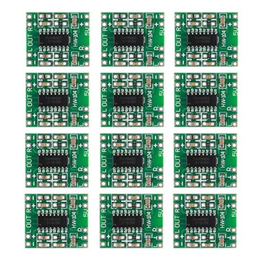 12pcs PAM8403 Module Super Mini Digital Amplifier Board 2 3W Class D Power Amplifier Board efficient 2.5 to 5V Input (PAM8403 Module)