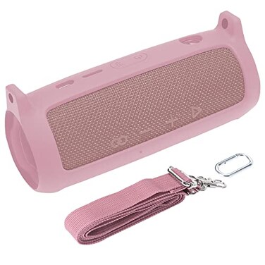 co2CREA Soft Silicone Case for JBL Flip 6 Portable Bluetooth Speaker, Pink