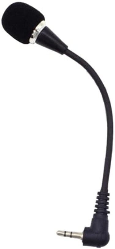 Alishaday Mini Microphone Mini Notebook Mic 3.5 mm Socket Notebook Microphone, Compatible for PC Laptop Notebook (1 Piece/Black)