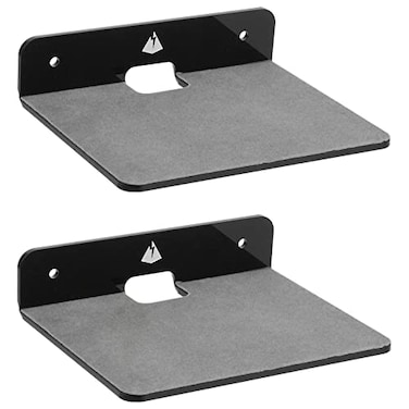 TXEsign Wall Shelves - 2 Pack, Small Wall Mount for Speaker, Webcam, Cell Phones, Acrylic Display Shelf (Black, Medium)