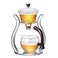 RORA Glass Teapot Set Semi Automatic Drip Rotating with Infuser Lazy Kungfu Tea pot Set (Glass)