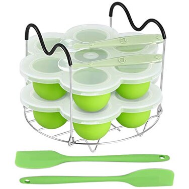 7PCS Silicone Egg Bites Mold Set with Steamer Rack for 6qt 8qt Instant Pot