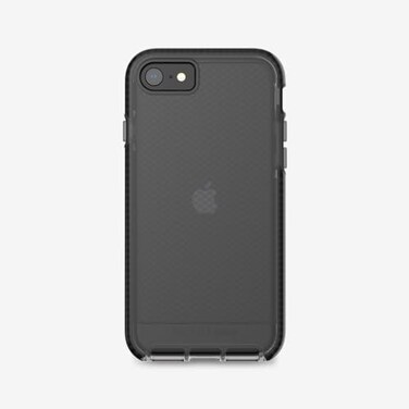 Tech21 Evo Check iPhone SE 2022/2020, 7/8 Black Case - 16ft Drop Protection, Antimicrobial, Non-Slip Grip