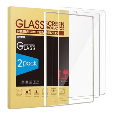 SPARIN 2 Pack Glass Screen Protector Compatible with Samsung Galaxy Tab S6 Lite 10.4 Inch 2022/2020, S Pen Compatible, Scratch Resistant