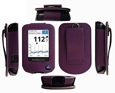 Fitted Leather Case with Screen Protector for Freestyle Libre 2 &amp; 3, 14 Day (FLC-LBPP)