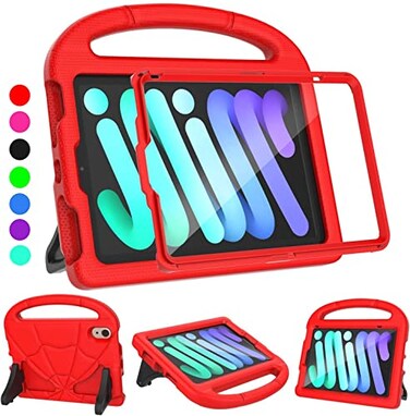 iPad mini 7th/6th Generation Case for Kids (8.3-inch, 2024/2021), Red