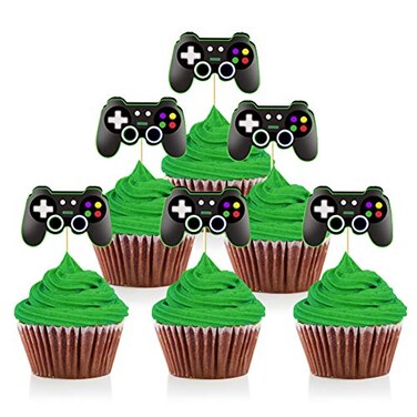 Mity rain 24PCS Video Game Controllers Cupcake Toppers