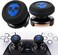 Playrealm FPS Thumbstick Extender &amp; Printing Rubber Silicone Grip Cover 2 Sets for PS5 &amp; PS4 Controller (Ghost Blued)