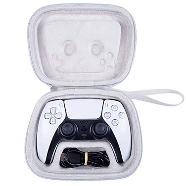 khanka Hard Case for Sony PlayStation 5 DualSense Controller,Gray White