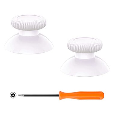 eXtremeRate Replacement Thumbsticks for Xbox Series X &amp; S Controller, Joysticks Repair Kit for Xbox Wireless Controller, Custom Analog Stick Buttons for Xbox One S/X/Elite Controller - White