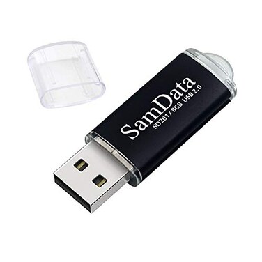 SamData USB Flash Drives 8GB 1 Pack USB 2.0 Thumb Drives Memory Stick with LED Indicator (Black, 8GB-1Pack)