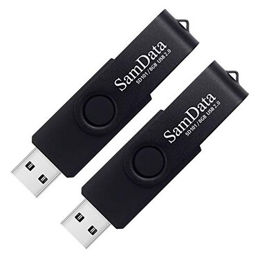 SamData 8GB USB Flash Drives 2 Pack 8GB Thumb Drives Memory Stick Jump Drive with LED Light for Storage and Backup (2 Pack Black)