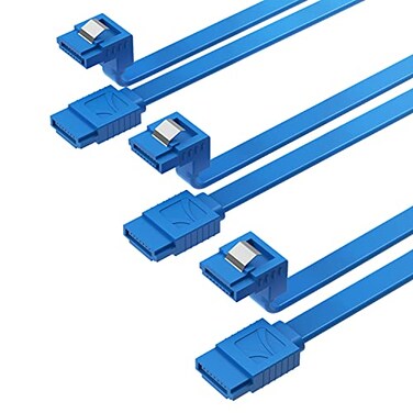 SABRENT SATA III 6Gbps Right-Angle Data Cable, 3-Pack 20in Blue (CB-SRB3)