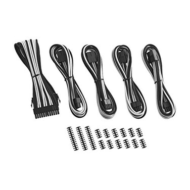 CableMod 8+8 Series Classic ModFlex Sleeved Cable Extension Kit (Black + White)