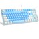 MageGee 75% Mechanical Gaming Keyboard, Blue Switch, LED Blue Backlit, 87 Keys Compact TKL Wired Keyboards for Windows Laptop PC Gamer - Blue/White