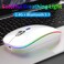 TENMOS Wireless Bluetooth Mouse, LED Silent Rechargeable Mouse-White
