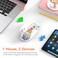 FMOUSE Cute Cartoon Silent Wireless Mouse, Dual Mode Bluetooth &amp; USB 2.4G