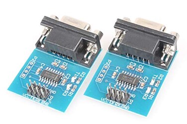 NOYITO MAX3232 Serial Port Module 3.3V 5V RS232 to TTL Module with Communication Indicator (Pack of 2)