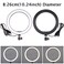Ring Light OEBLD Dimmable with 3 Light Modes &amp; 10 Brightness Level 360 &deg; Rotae LED Ring Fill Lights for Phone Live Stream Makeup YouTube Video Shooting (B(only 10'' Ring Light))