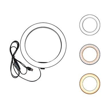 Ring Light OEBLD Dimmable with 3 Light Modes &amp; 10 Brightness Level 360 &deg; Rotae LED Ring Fill Lights for Phone Live Stream Makeup YouTube Video Shooting (B(only 10'' Ring Light))