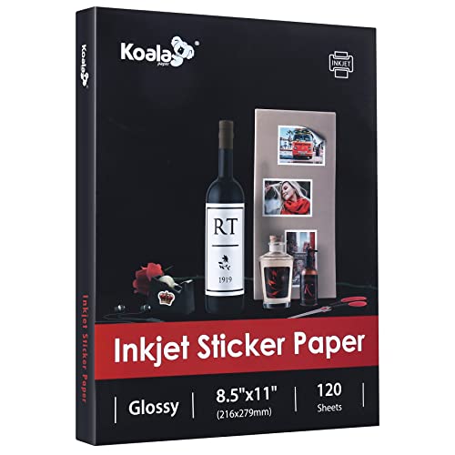 كوالا Koala Printable Glossy Sticker Paper For Inkjet Printer 120 Sheets 120 SHEETS