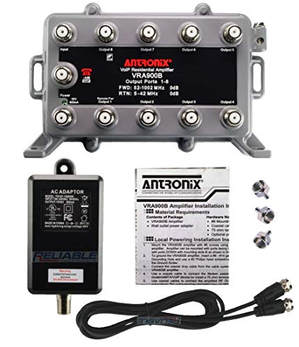 reliablecableproducts Reliablecableproducts 9 Port bi-directional Cable Tv Splitter Signal Booster Amplifier Kit With Active 3 FT