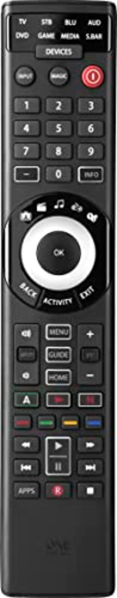 One for All URC7880 Universal Smart Remote Control up to 8 Devices with Free Setup App - Easy Learning Feature - Infrared Connectivity Technology and 3 Shortcut App Keys &euro;&ldquo; Black