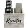 MyGift Remote Control Holder,TV Remote Holder,Wood Remote Caddy for Table,2 Large Compartment,Shabby Whitewashed Solid Wood with Black Cursive Remotes Label