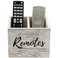 MyGift Remote Control Holder,TV Remote Holder,Wood Remote Caddy for Table,2 Large Compartment,Shabby Whitewashed Solid Wood with Black Cursive Remotes Label