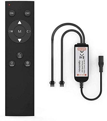NOVOSTELLA 360 RF Remote Controller for 79ft Tunable White LED Strip Light Kit, Dimmable 3000K-6000K, Daylight &amp; Warm White, 10 Brightness Levels