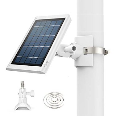 Universal Solar Panel Mount for Eufy/Ring/Reolink/Arlo Solar Panel and More, Fits Up to 17 inch Pole, Tree, Cylindri Rail, Drainage Pipe (White)